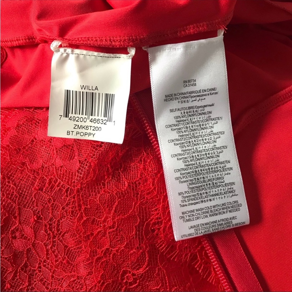 NWOT Revolve Willa BCBGMaxAzria Lace Sleeveless Fit & Flare Dress Red Size Large - Picture 12 of 13